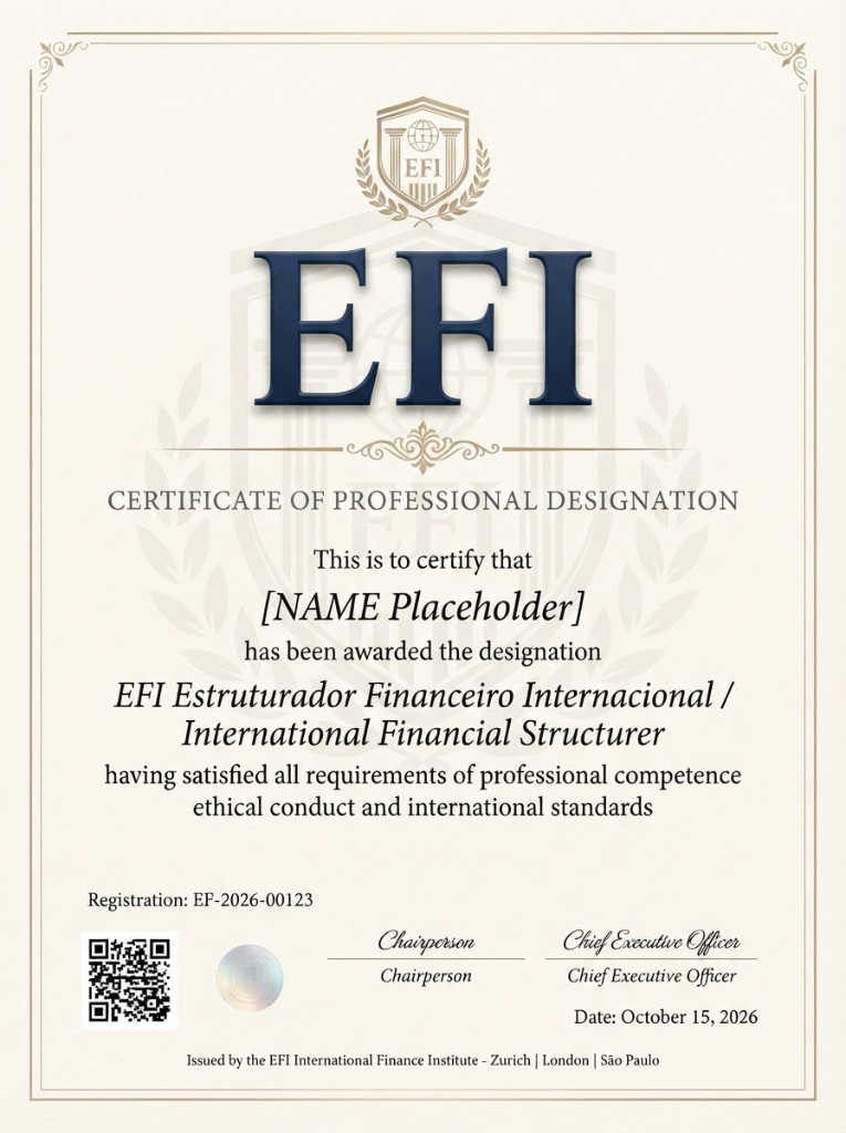 Certificado EFI – Certificate of Professional Designation